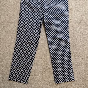 Zac & Rachel Navy and White Lattice Cropped Chinos